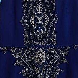 Elegant Blue Patterned Dress